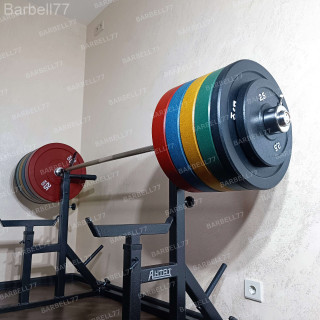 ШТАНГА ОЛИМПИЙСКАЯ 177 КГ БАМПЕРНЫЕ ДИСКИ D51