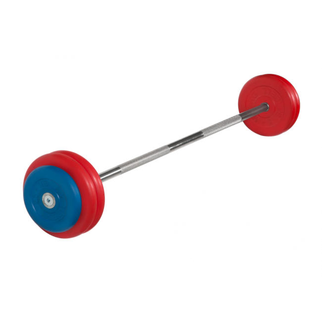 ШТАНГА НЕРАЗБОРНАЯ 30 КГ ЦВЕТНЫЕ ДИСКИ MB BARBELL